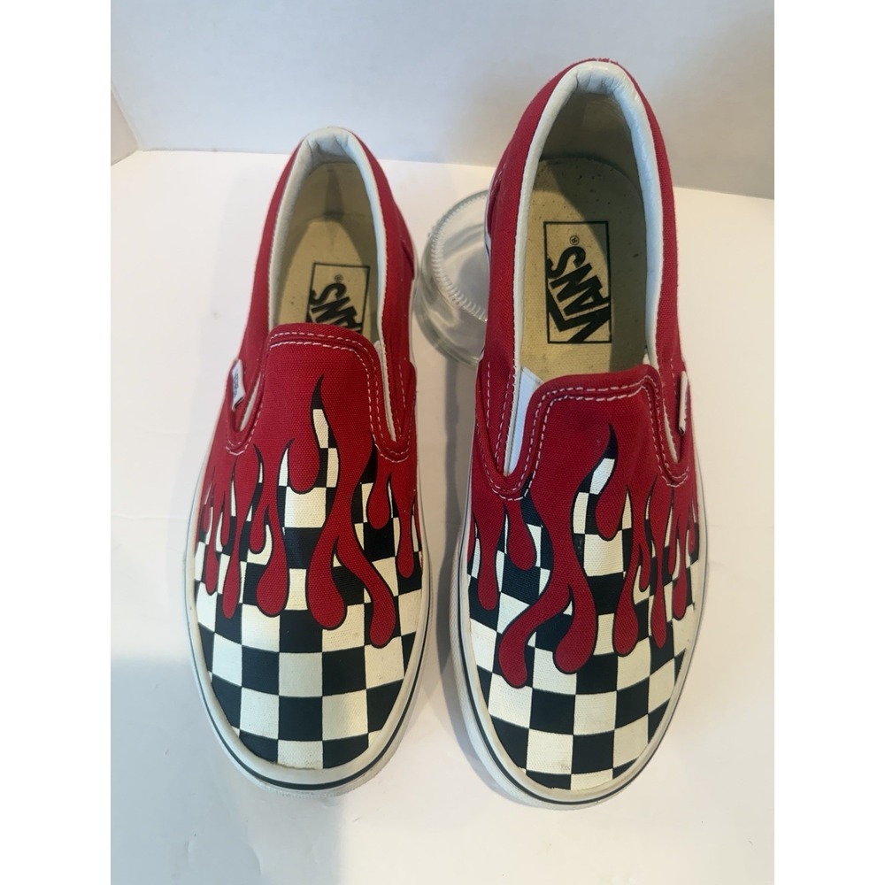 VANS Checkerd Flame Classic Slip On Skate Shoes Size 4.5 Men's Or 6 Women's - Picture 4 of 9